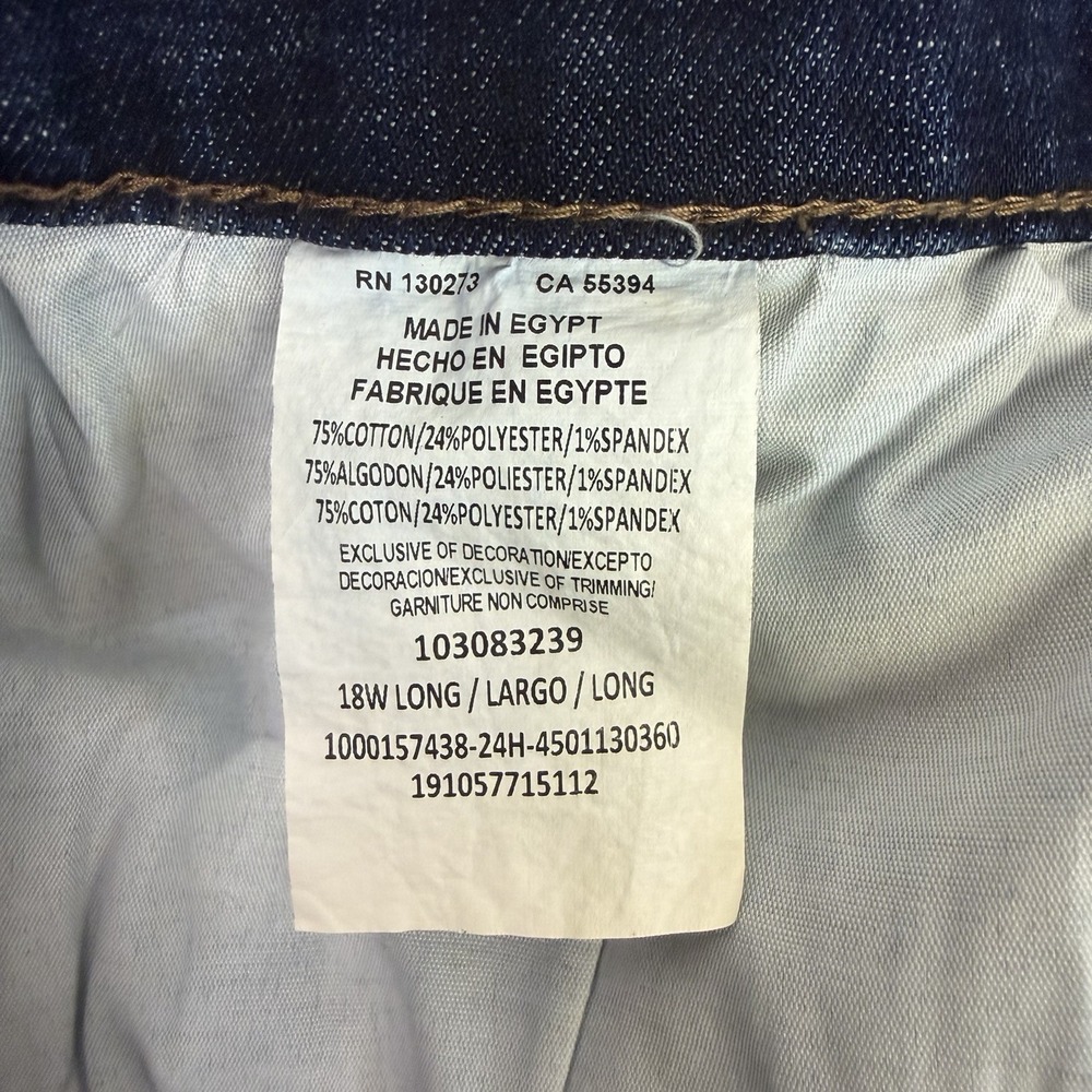 Lee Women's Blue Relaxed Fit Straight Leg Mid Rise Jeans Plus Sz 16/18 - Picture 9 of 13